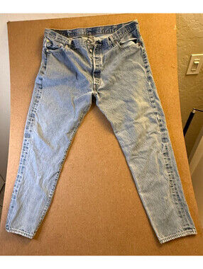 Vintage Levis 501xx Jeans Mens 44x34 Blue Made in USA Straight Leg Button Fly